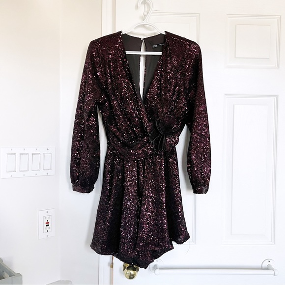 Zara Sequin Romper - Picture 1 of 8